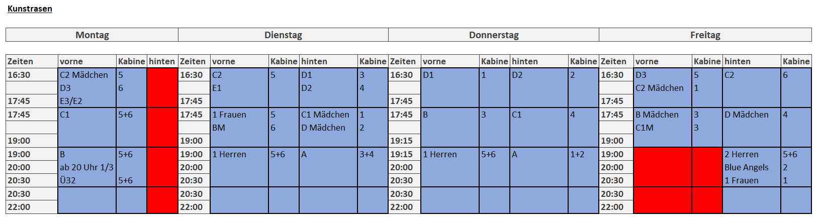 Trainingsplan Oktober 2024 bis Ostern 2025